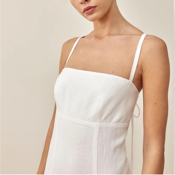 Reformation Rai dress - white linen - NWT - 10 - Picture 4 of 8